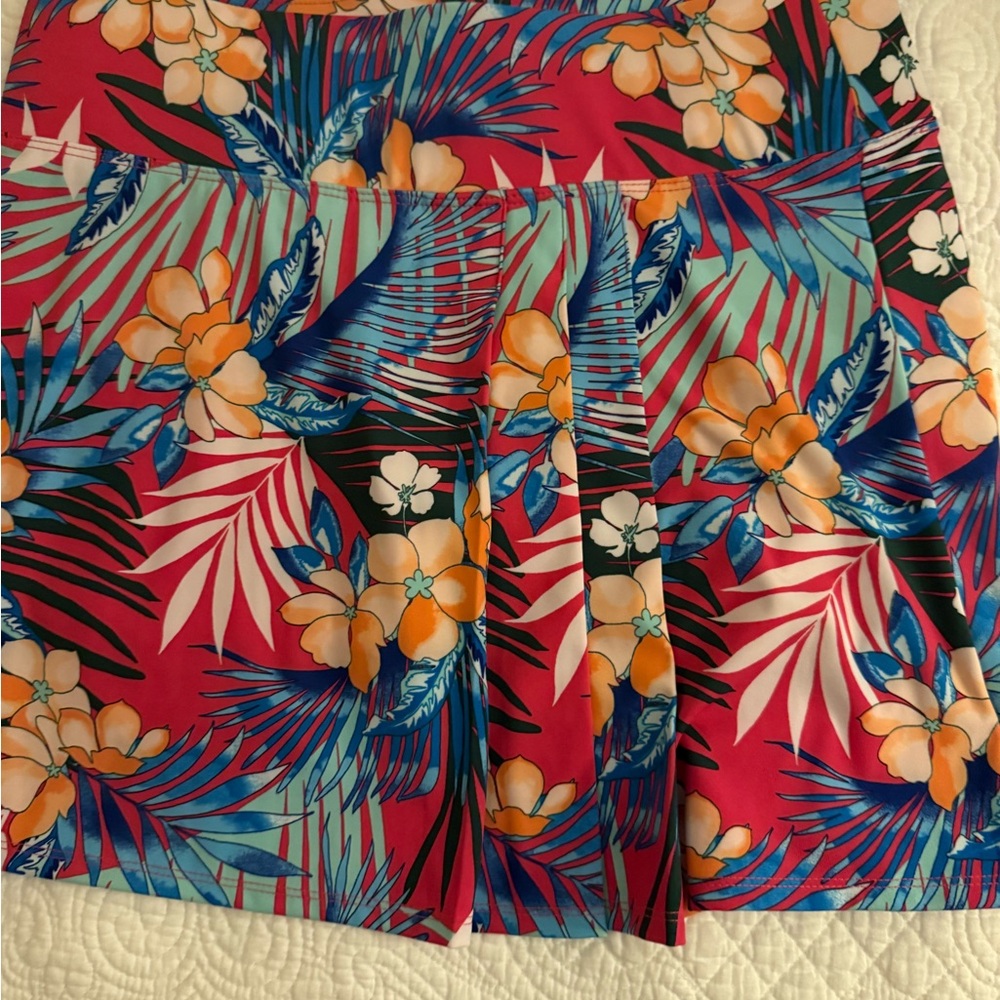 Vibrant Floral Tropical Skort